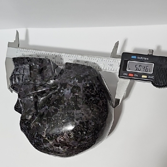 5" Carved Merlinite Crystal Skull Carving - Picture 3 of 11